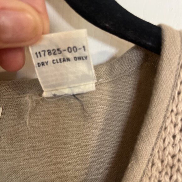 GAP Cardigan Vest Linen Cotton Blend Tan Mens L Button Up Preppy Stylish - Picture 4 of 9